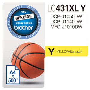 Brother LC431XLY XL YELLOW INK ink cartridge 1 pc(s) Original Black