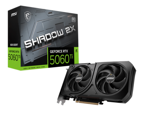 MSI GEFORCE RTX 5060 TI 8G SHADOW 2X OC PLUS graphics card NVIDIA 8 GB GDDR7