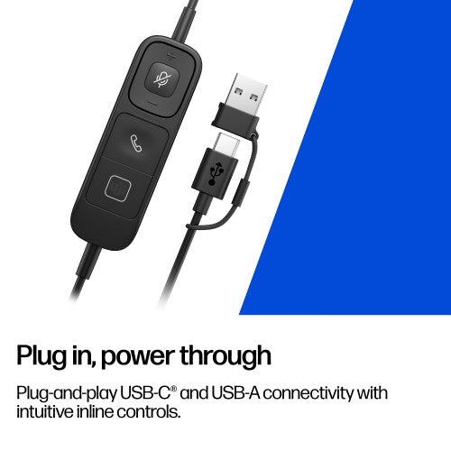 HP Poly Mission 825 Stereo USB Wired Headset