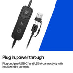 HP Poly Mission 825 Stereo USB Wired Headset