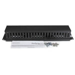 StarTech.com Horizontal 2U Server Rack Cable Management Finger Duct w/ Cover - 19" Network Rack Wire Duct Raceway Panel - Slotted Wire Duct