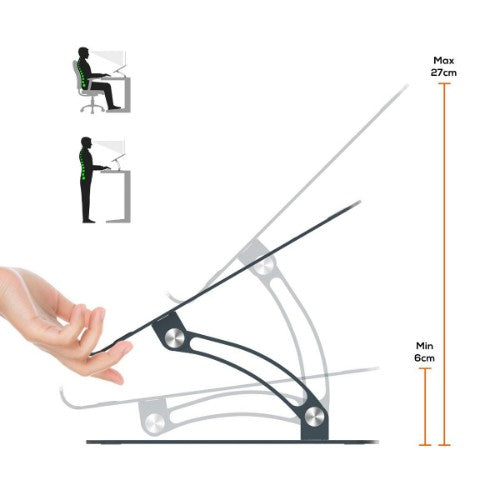 MBeat MB-STD-S6GRY notebook stand 43.2 cm (17") Black