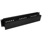 StarTech.com Horizontal 2U Server Rack Cable Management Finger Duct w/ Cover - 19" Network Rack Wire Duct Raceway Panel - Slotted Wire Duct
