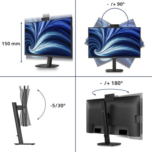 Philips 3000 series 27B2U3601H computer monitor 68.6 cm (27") 2560 x 1440 pixels Quad HD LCD Black