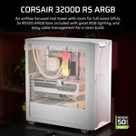 Corsair Midi Tower 3200D RS ARGB PC Case White