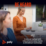 HP Poly Voyager Free 60+M UC Carbon Black Earbuds +BT700 USB-C Adapter +Touchscreen Charge Case