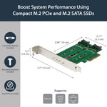 StarTech.com 3-Port M.2 SSD (NGFF) Adapter Card - 1 x PCIe (NVMe) M.2, 2 x SATA III M.2 - PCIe 3.0 - TAA