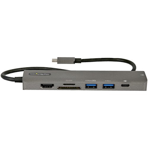 StarTech.com USB-C Multiport Adapter Hub, USB-C to 4K 60Hz HDMI, Gigabit Ethernet and 100W Laptop Charging for Macbook Pro / Air and Windows