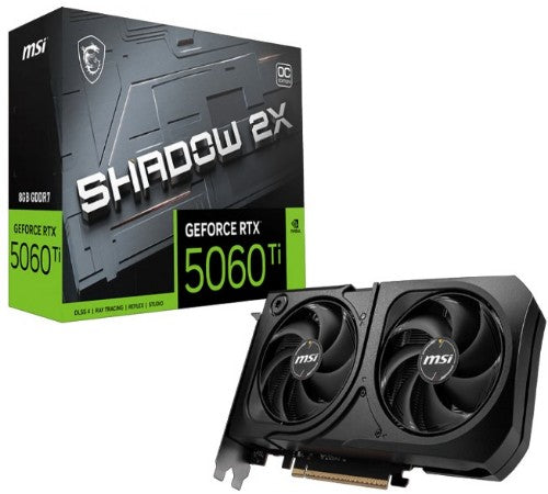 MSI GEFORCE RTX 5060 TI 8G SHADOW 2X OC PLUS graphics card NVIDIA 8 GB GDDR7