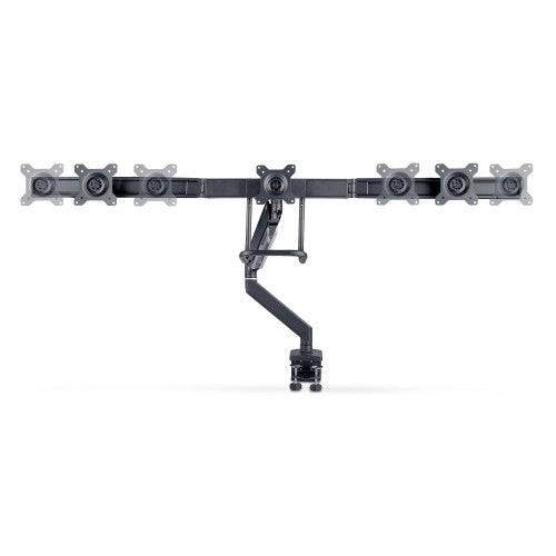 StarTech.com Desk Mount Triple Monitor Arm with Crossbar For Up To Three 27in Screens, VESA 75x75/100x100, Tool-Less Arm Adjustments, C-Clamp/Grommet, Spring-Assisted Arm