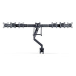 StarTech.com Desk Mount Triple Monitor Arm with Crossbar For Up To Three 27in Screens, VESA 75x75/100x100, Tool-Less Arm Adjustments, C-Clamp/Grommet, Spring-Assisted Arm