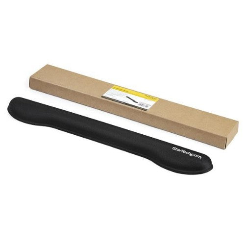 StarTech.com Foam Keyboard Wrist Rest for Ergonomic Typing Support - Padded Non-Slip Keyboard Cushion - Laptop or Desktop Computer Keyboard Wrist, Hand & Arm Rest - Soft Black Nylon Rest Pad - TAA