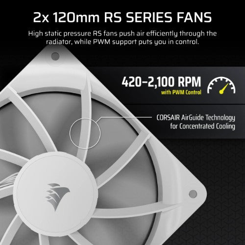 Corsair Nautilus 240 RS LCD Processor All-in-one liquid cooler 12 cm White 1 pc(s)