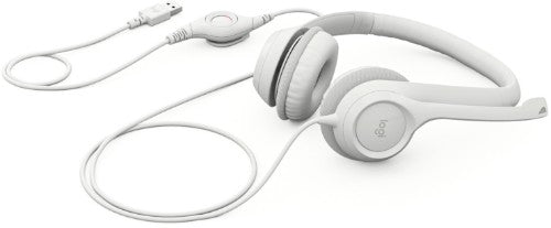 Logitech 981-001287 headphones/headset Wired Head-band Office/Call center USB Type-A White