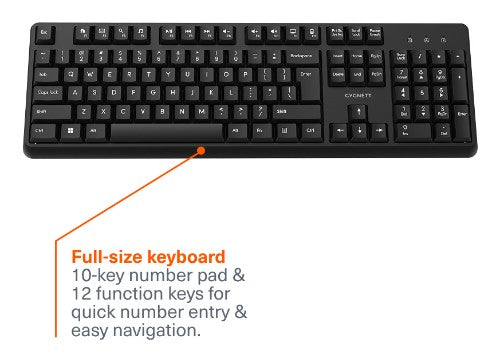 Cygnett Essentials Wireless Keyboard & Mouse Combo