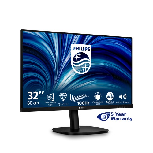 Philips 3000 series 32B2N3500/75 computer monitor 80 cm (31.5") 2560 x 1440 pixels Quad HD LCD Black