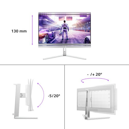 Philips Evnia 8000 27M2N8500/75 computer monitor 67.3 cm (26.5") 2560 x 1440 pixels Quad HD QD-OLED White