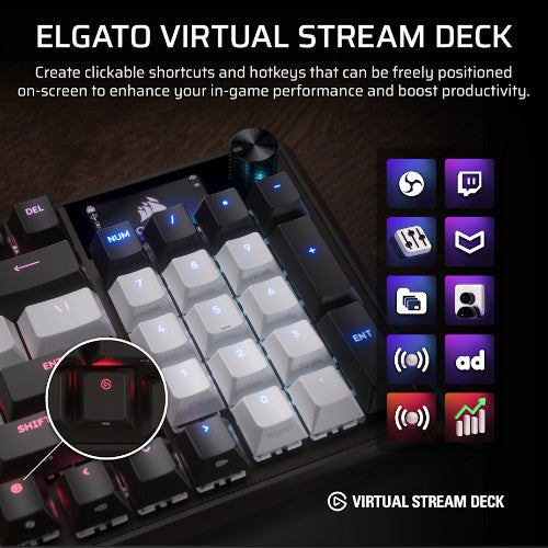 Corsair VANGUARD 96 keyboard Gaming USB QWERTY US English Black, White