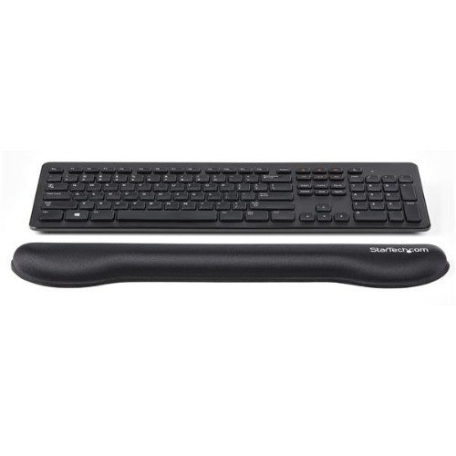 StarTech.com Foam Keyboard Wrist Rest for Ergonomic Typing Support - Padded Non-Slip Keyboard Cushion - Laptop or Desktop Computer Keyboard Wrist, Hand & Arm Rest - Soft Black Nylon Rest Pad - TAA
