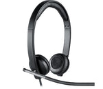 Logitech 981-000545 headphones/headset Wired Head-band Office/Call center Black, Silver