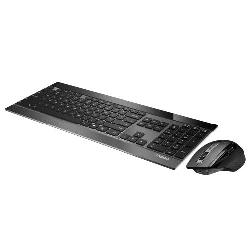 Rapoo 9900M keyboard Mouse included Universal RF Wireless + Bluetooth QWERTY English Black