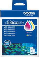 Brother LC536XXL3PK ink cartridge 3 pc(s) Original Extra (Super) High Yield Cyan, Magenta, Yellow