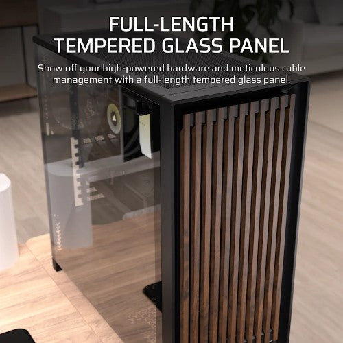 Corsair FRAME 5000D WOOD RS Midi Tower Black, Walnut