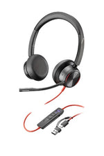 HP Poly Blackwire 8225 Stereo Microsoft Teams Certified USB-C Headset +USB-C/A Adapter