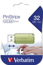 Verbatim PinStripe 3.0 - USB 3.0 Drive 32 GB - Eucalyptus Green