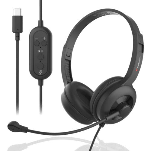 Verbatim Clarity Sound Headset Wired Head-band Calls/Music USB Type-C Black