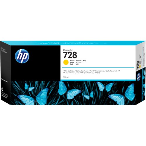 HP 728 300-ml Yellow DesignJet Ink Cartridge