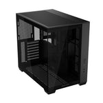 ASUS A32 Black ATX dual-chamber case with panoramic design supporting up to 420mm graphics cards in length 360mm radiators and CPU air coolers up to 165mm in height