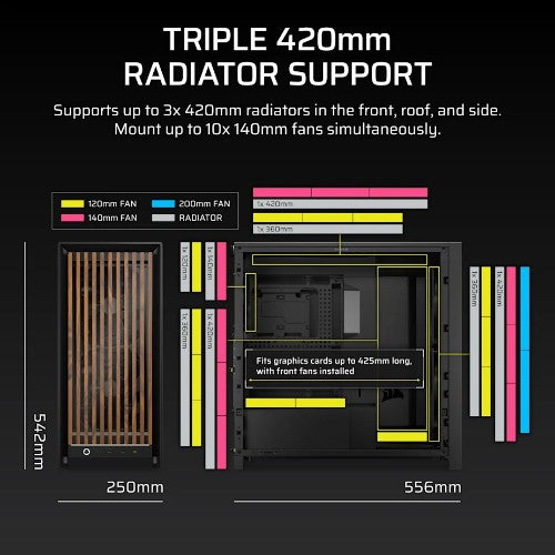 Corsair FRAME 5000D WOOD RS Midi Tower Black, Walnut