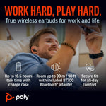 HP Poly Voyager Free 60+M UC Carbon Black Earbuds +BT700 USB-C Adapter +Touchscreen Charge Case
