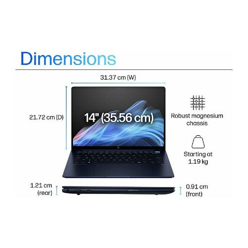 HP EliteBook Ultra G1i 14" (B9GC9PT) AI Ultra7-258V(4.8GHz)(8C) 1TB(M2) 14"(2880x1800)-OLED-IPS-400nits WiFi7+BT 9MP-Camera W11P-64b 3YR Onsite