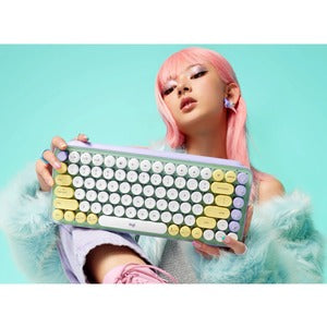 Pop Keyboard with Emoji in Lilac/Mint