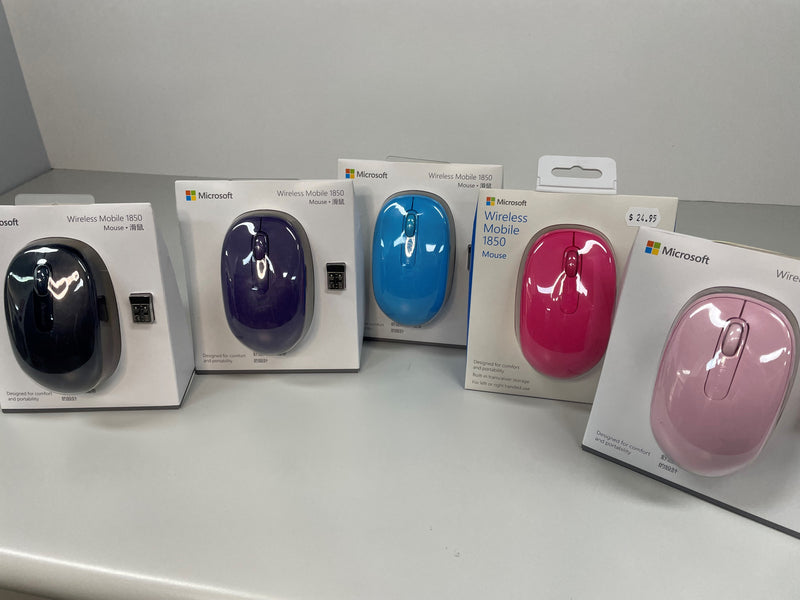 Microsoft Wireless Mouse 1850 in a variety of colours 